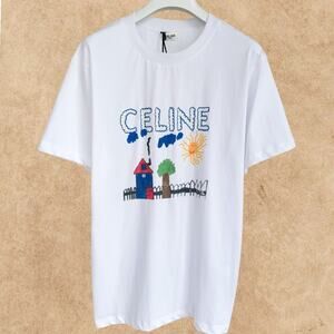 CELINE Women's White Short Sleeve